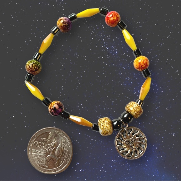 ⭐️ Yellow Sun Glass Stretch Bracelet - Picture 2 of 2